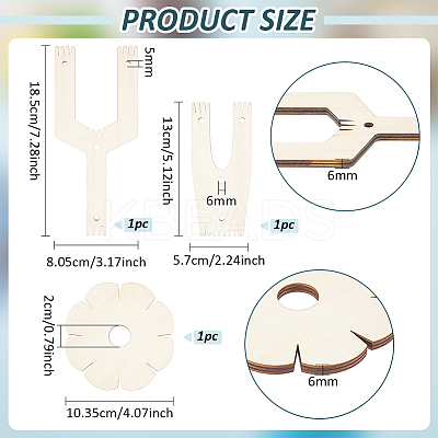 Wood Pom Pom Maker Kit WOOD-WH0050-008-1
