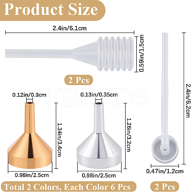 12Pcs Aluminum Funnel Hopper AJEW-GF0010-32-1