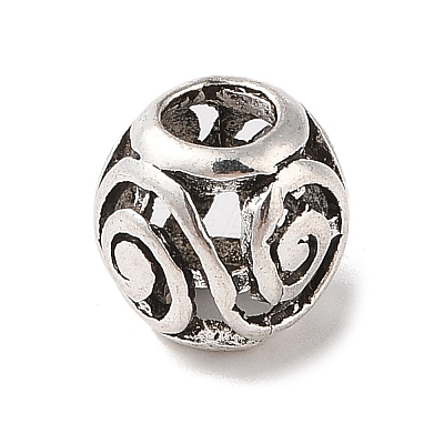 Tibetan Style Hollow Out Alloy European Beads TIBE-Q090-48AS-1