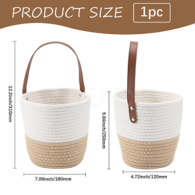 Woven Cotton Storage Baskets AJEW-WH20054-010A-1