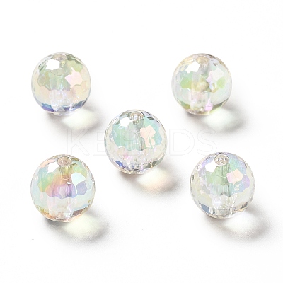 Two Tone UV Plating Rainbow Iridescent Acrylic Beads TACR-D010-03B-01-1