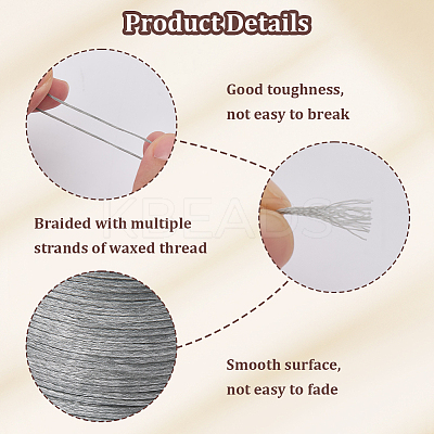 3 Roll 3 Colors Flat Waxed Polyester Thread String YC-CL0001-01B-1