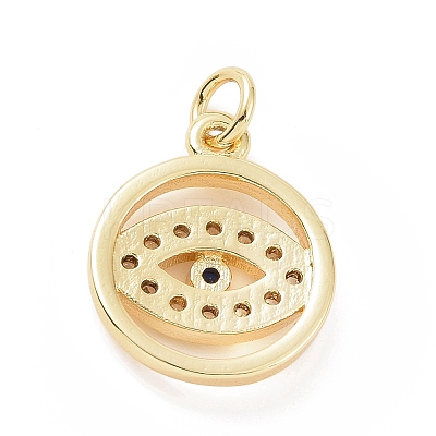 Brass Micro Pave Cubic Zirconia Pendants KK-C012-20G-1