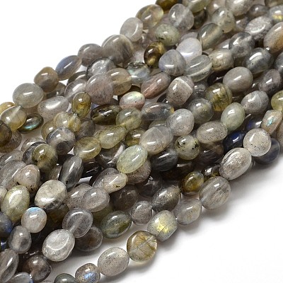 Natural Labradorite Nuggets Beads Strands G-J335-40-1