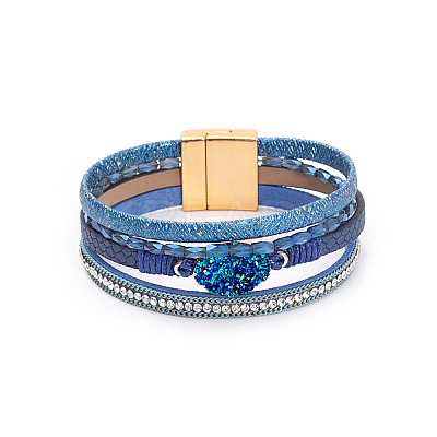 Imitation Leather Multi-strand Bracelets WG5641E-08-1