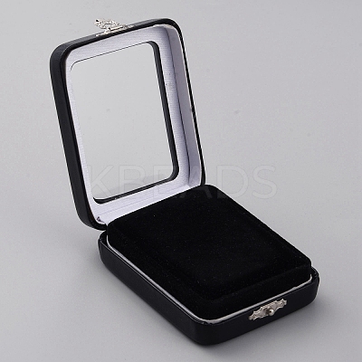 PU Leather Loose Diamond Display Boxes with Sponge Inside LBOX-WH0004-04B-1