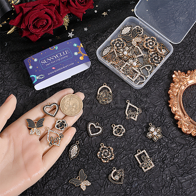 40Pcs 10 Style Alloy Enamel Pendants FIND-SC0008-32-1