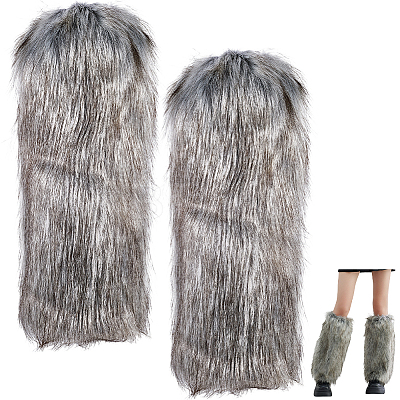 Polyester Imitation Fox Hair Boot Cover AJEW-WH20130-37B-1