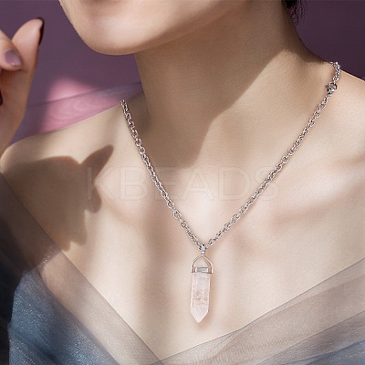 12Pcs 6 Style Natural & Synthetic Gemstone Double Terminated Pointed Pendants G-SZ0001-83-1