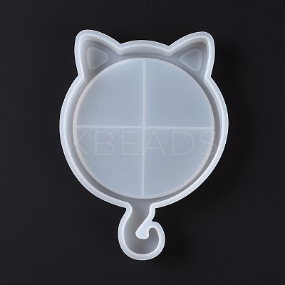 DIY Cat's Head Display Tray Silhouette Silicone Molds DIY-G058-D02-1