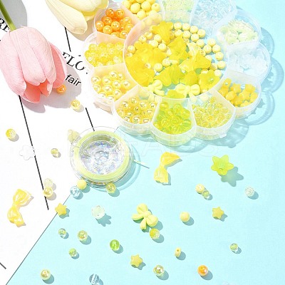 DIY Round Bowknot Flower Acrylic Beads Bracelets Jewelry Kits DIY-FS0006-27-1