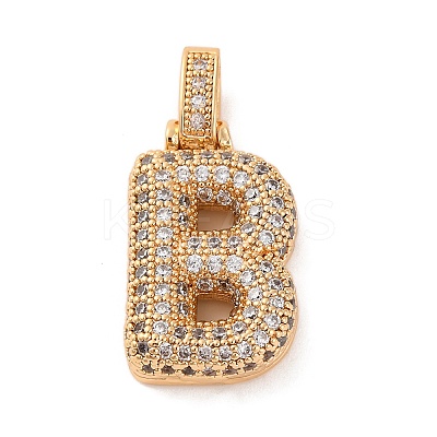 Brass Micro Pave Cubic Zirconia Pendants KK-C076-29B-G01-1
