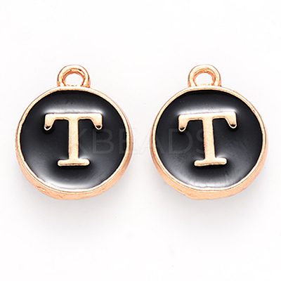 Golden Plated Alloy Charms LS-ENAM-S118-02T-1