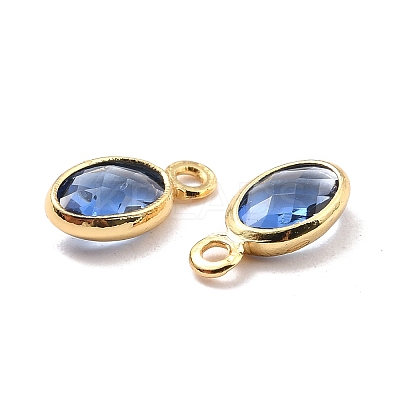Eco-Friendly Brass with Glass Pendants KK-K268-01B-1