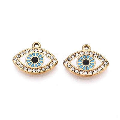304 Stainless Steel Rhinestone Pendants STAS-N110-53A-G-1