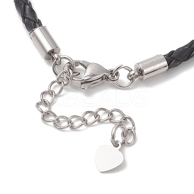 3MM Round Braided Leather Bracelet Making AJEW-JB01541-1
