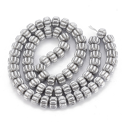 Electroplate Non-magnetic Synthetic Hematite Corrugated Beads Strands G-T061-108K-1
