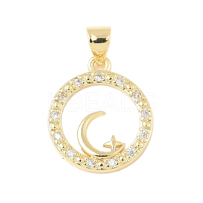 Brass Micro Pave Cubic Zirconia Pendants KK-D357-16A-G-1