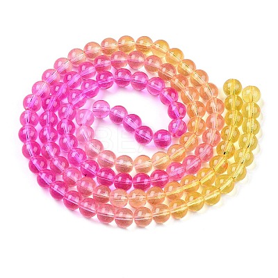 Baking Paint Transparent Glass Beads DGLA-M001-8mm-05-1