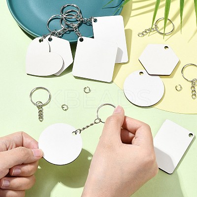 Sublimation Blanks Keychains AJEW-CJC0015-003-1