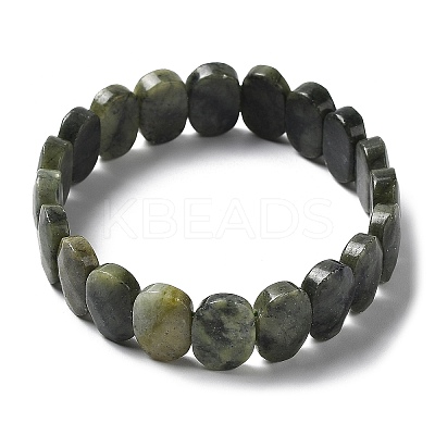 Natural Chinese Southern Jade Beaded Stretch Bracelet G-E010-01-03-1