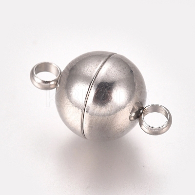 Tarnish Resistant 201 Stainless Steel Magnetic Clasps with Loops STAS-I137-07B-P-1