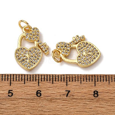 Brass Micro Pave Clear Cubic Zirconia Pendants KK-A270-03F-G-1