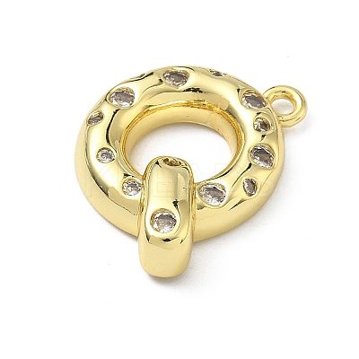 Brass Micro Pave Clear Cubic Zirconia Pendants KK-I476-02G-Q-1