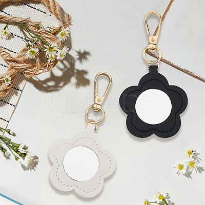 CutHollow 2Pcs 2 Colors PU Leather Pendant Decorations HJEW-CL0001-04C-1