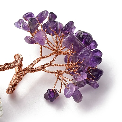 Natural Amethyst Chips Tree of Life Decorations DJEW-Q010-01G-1