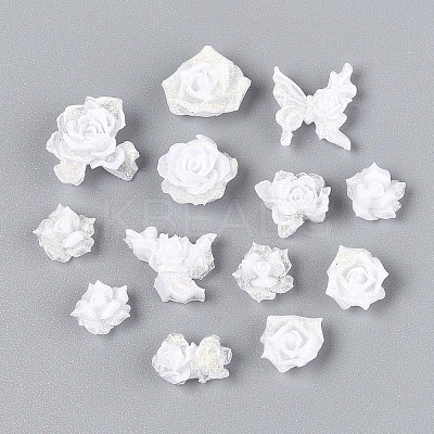 Luminous Flower Resin Cabochons CRES-T025-10A-1