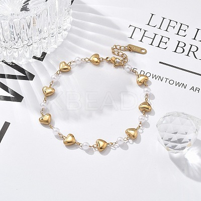 Ion Plating(IP) 304 Stainless Steel Link Bracelets for Women BJEW-P345-08G-1