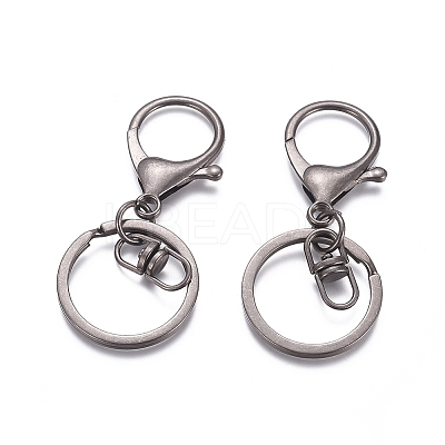 Iron Alloy Lobster Claw Clasp Keychain X-KEYC-D016-B-1