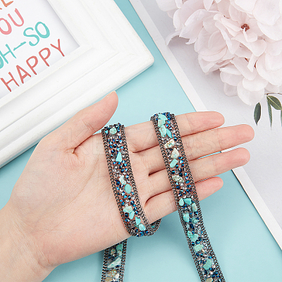 Resin Hotfix Rhinestone Beaded Trim DIY-WH0188-14-1