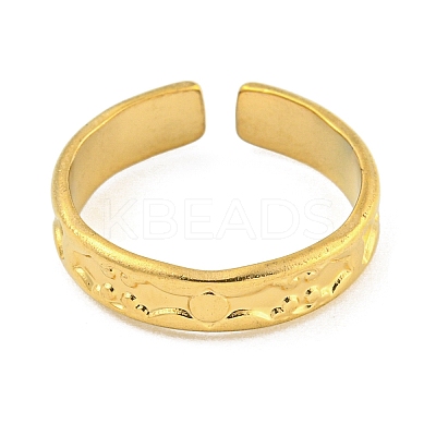 304 Stainless Steel Open Cuff Ring for Women RJEW-S406-01G-01-1