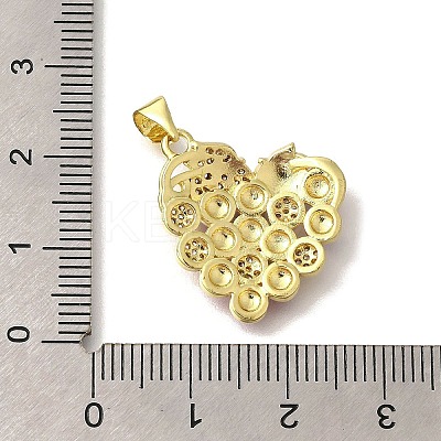 Brass Micro Pave Clear Cubic Zirconia Enamel Pendants KK-M297-29G-1