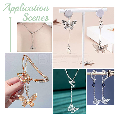 80Pcs Rack Plating 304 Stainless Steel Filigree Connerctor Charms STAS-UN0058-83-1