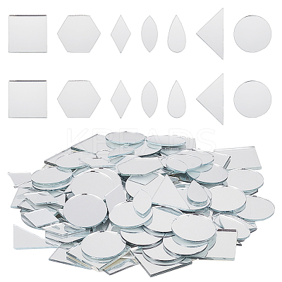 210Pcs 7 Styles Glass Mirror Mosaic Tiles DIY-OC0011-76-1