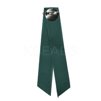 Christmas Polyester Ribbon Safety Pin Brooch LS-JEWB-H012-01B-1