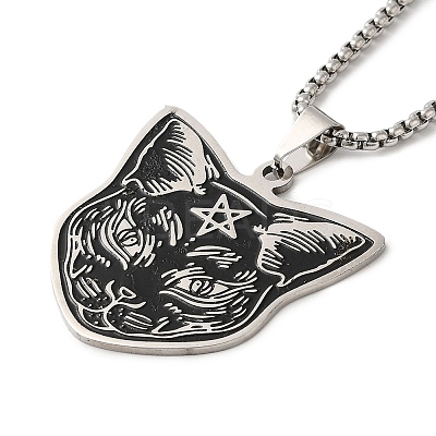 Non-Tarnish 201 Stainless Steel Pendant Necklaces NJEW-K253-06P-1