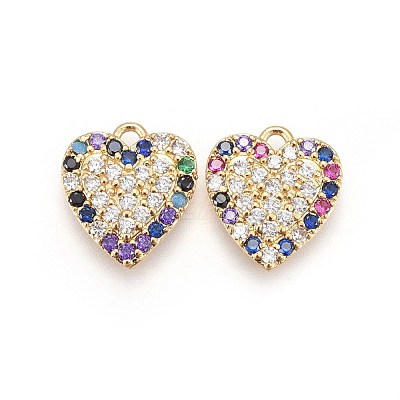 Brass Micro Pave Cubic Zirconia Pendants KK-I648-08B-1