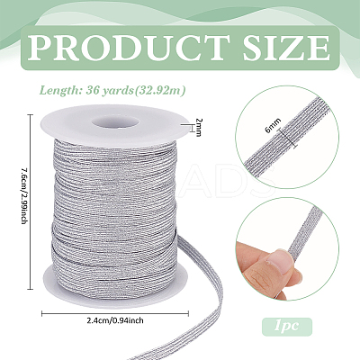Flat Polyester Metallic Elastic Cord OCOR-BC0009-40A-02-1