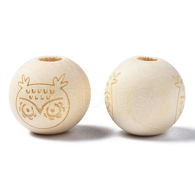 Unfinished Natural Wood European Beads WOOD-S045-149-1