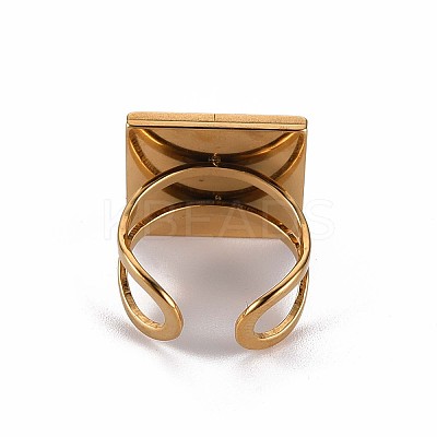 201 Stainless Steel Cuff Pad Ring Settings STAS-S080-041D-G-1