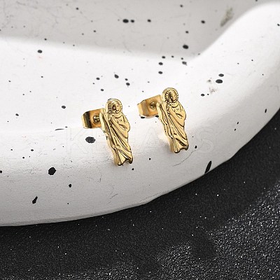 304 Stainless Steel Stud Earrings for Women EJEW-K271-03B-G-1