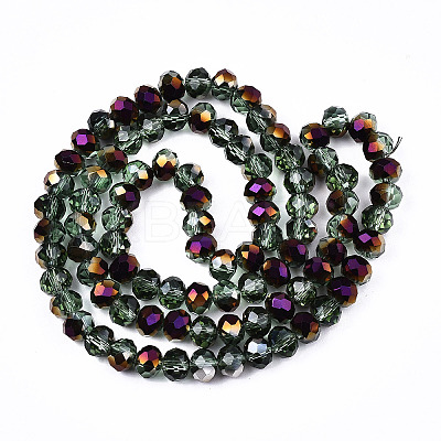 Electroplate Transparent Glass Beads Strands LS-EGLA-A034-T6mm-F25-1