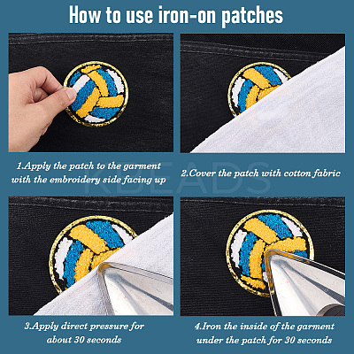 Polyester Iron on/Sew On Patches PATC-WH20005-16A-1