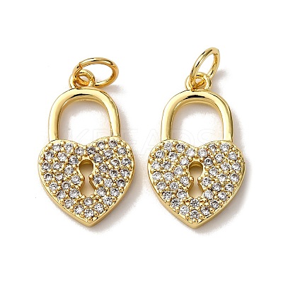 Brass Micro Pave Clear Cubic Zirconia Pendants KK-A270-03D-G-1
