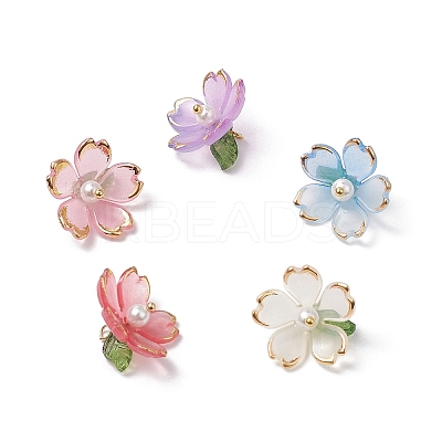 Acrylic Flower Pendants PALLOY-TA00245-1