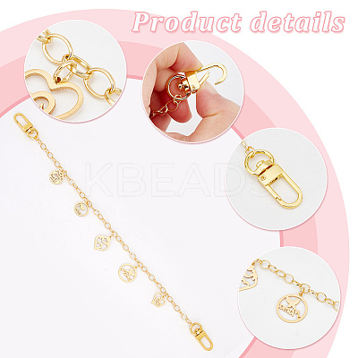 2Pcs Mother's Day Theme Brass Cable Chain Bag Handles FIND-PH0008-92-1
